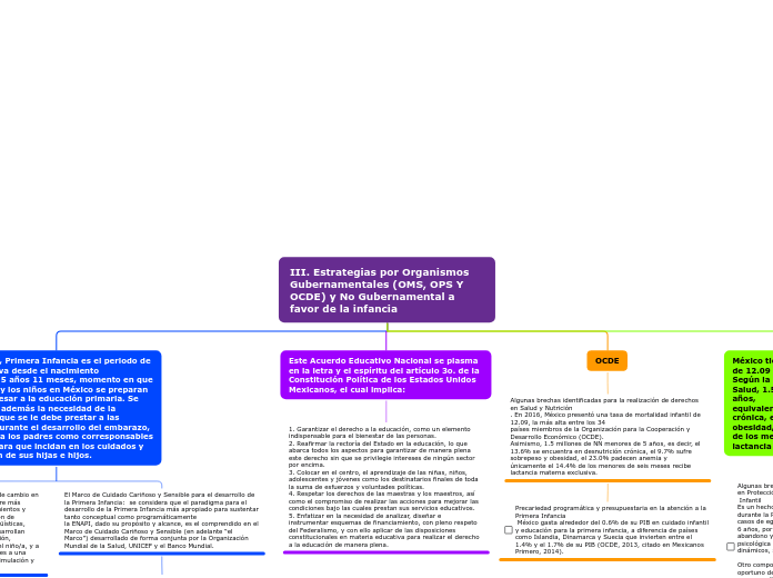 III. Estrategias por Organismos Gubernamentales (OMS, OPS Y OCDE) y No Gubernamental a favor de la infancia