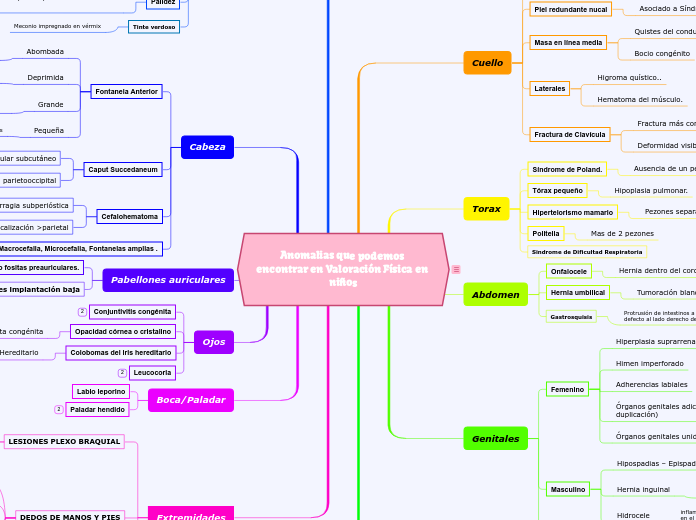 Anomalias que podemos encontrar en Valoración Física en niños