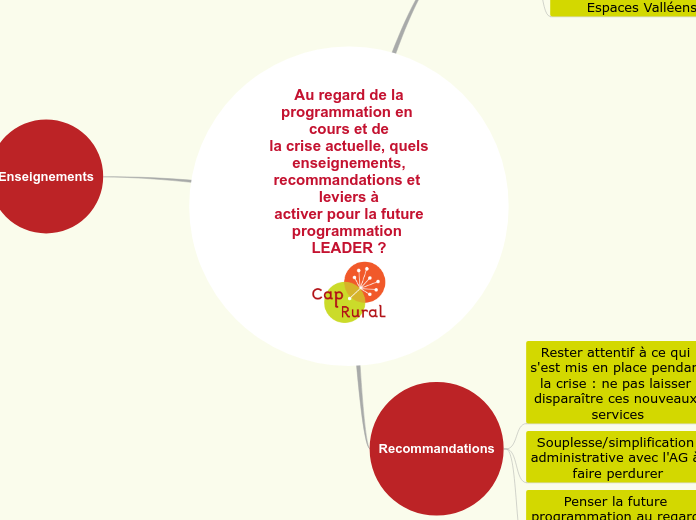 Au regard de laprogrammation en cours et dela crise actuelle, quelsenseignements,recommandations et leviers àactiver pour la futureprogrammation LEADER ? test