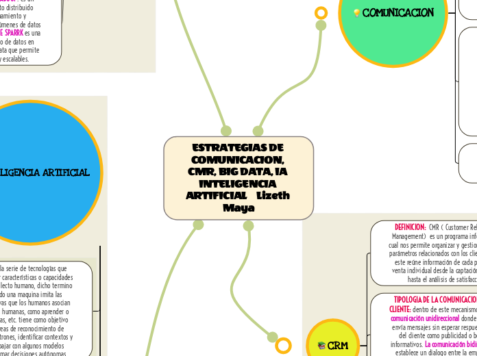 ESTRATEGIAS DE COMUNICACION, CMR, BIG DATA, IA INTELIGENCIA ARTIFICIAL    Lizeth Maya