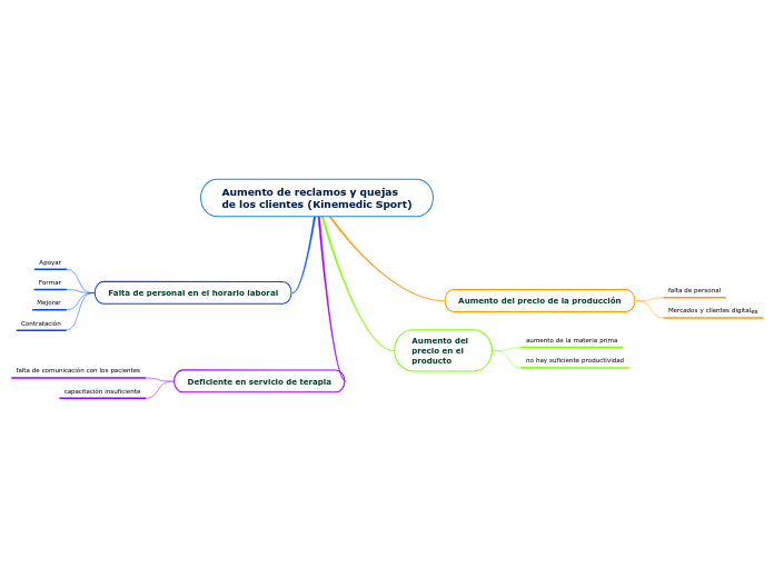 Aumento de reclamos y quejas
de los clientes (Kinemedic Sport)