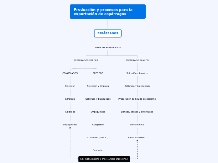 Organigrama de producción de espárrago