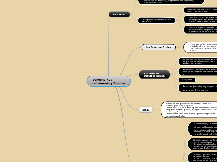 Derecho Real 
patrimonio y Bienes.