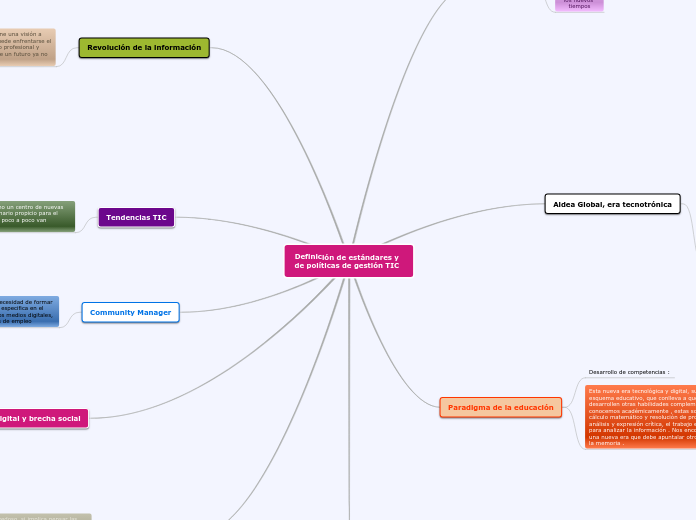 Definición de estándares y de políticas de gestión TIC