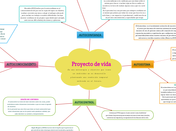     Proyecto de vida                          Es una estrategia y objetivo que tiene un individuo en su desarrollo planteando una condición temporal enfocada en el futuro. 