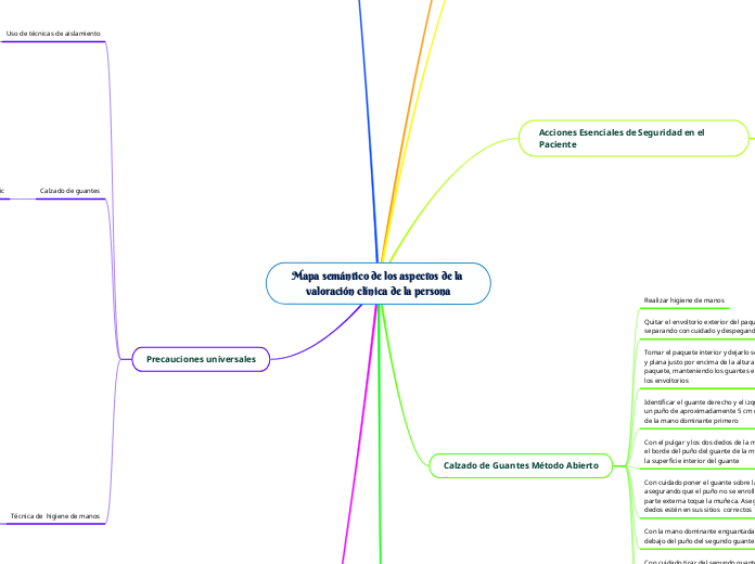 Mapa semántico de los aspectos de la valoración clínica de la persona