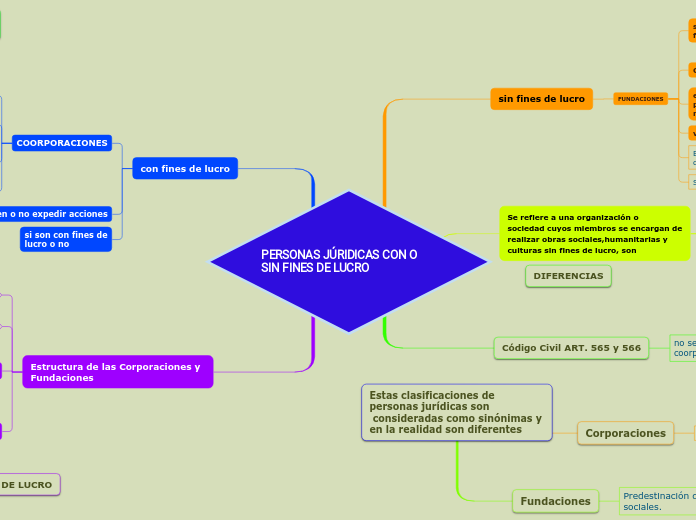 PERSONAS JÚRIDICAS CON O    SIN FINES DE LUCRO