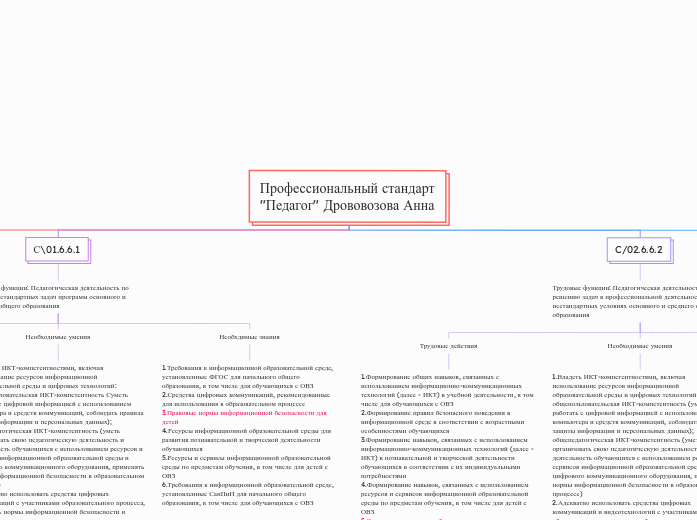 Профессиональный стандарт "Педагог" Дрововозова Анна