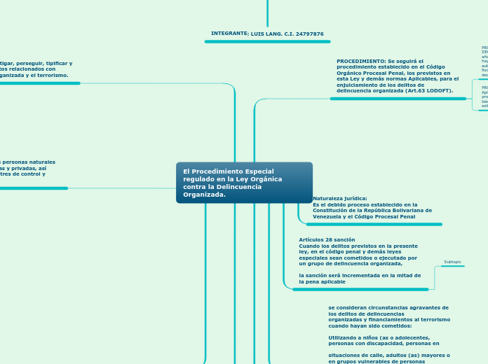 El Procedimiento Especial regulado en la Ley Orgánica contra la Delincuencia Organizada.