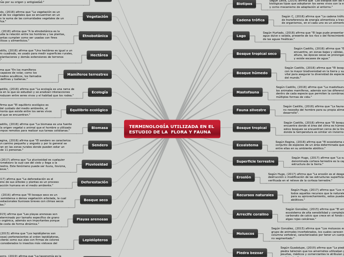 TERMINOLOGÍA UTILIZADA EN EL ESTUDIO DE LA  FLORA Y FAUNA