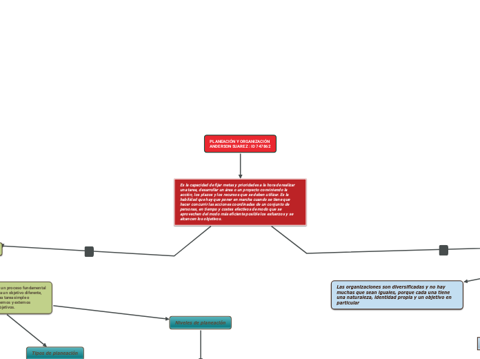 PLANEACIÓN Y ORGANIZACIÓN
ANDERSON SUAREZ : ID 747862