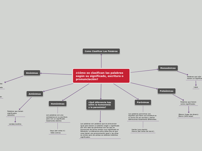 ¿Cómo se clasifican las palabras según su significado, escritura o pronunciación?