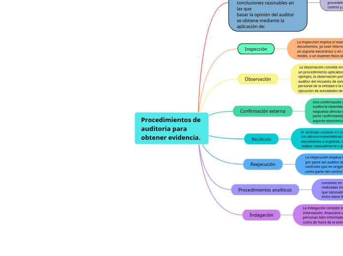 Procedimientos de auditoria para obtener evidencia.