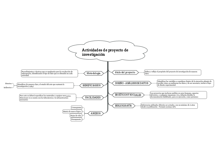 Actividades de proyecto de investigación