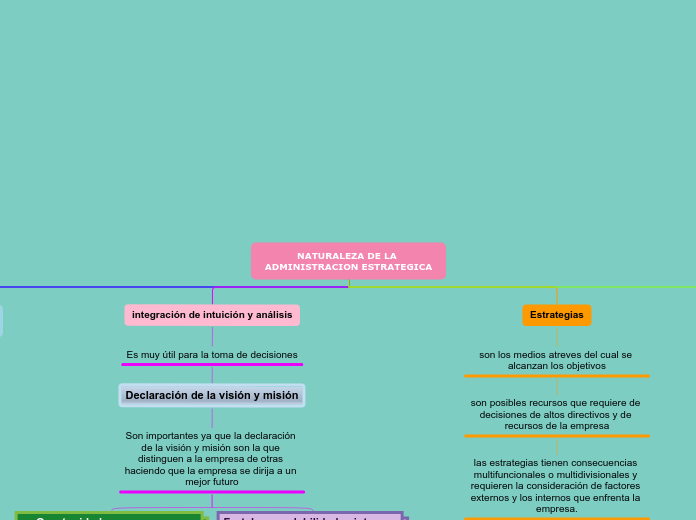 MAPA CONCEPTUAL Naturaleza de la administración estratégica