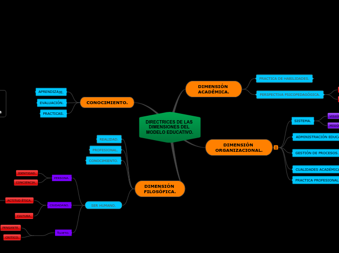 DIRECTRICES DE LAS DIMENSIONES DEL MODELO EDUCATIVO.