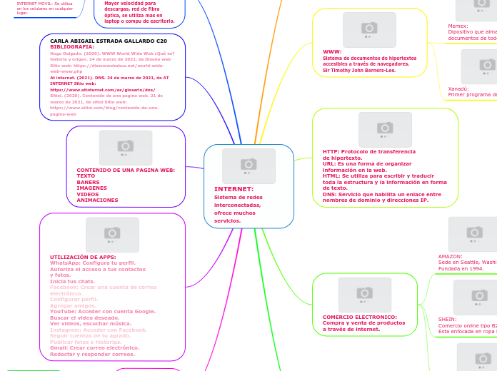INTERNET: 
Sistema de redes
interconectadas,
ofrece muchos servicios.