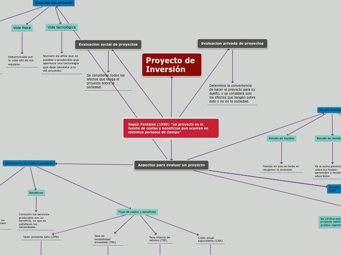 Según Fontaine (1993) "un proyecto es la fuente de costos y beneficios que ocurren en distintos periodos de tiempo"