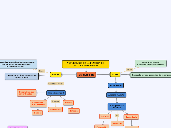 naturaleza de la función de Recursos Humanos es de Línea o de Staff.