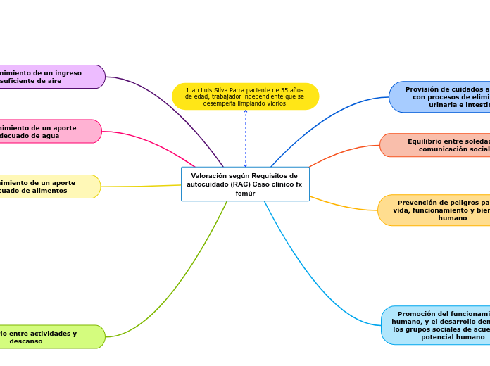 Valoración según Requisitos de autocuidado (RAC) Caso clínico fx femúr