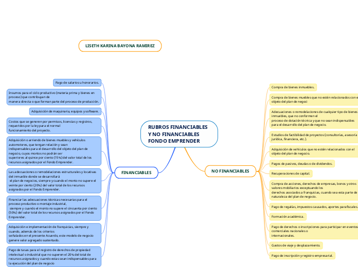 RUBROS FINANCIABLES Y NO FINANCIABLES
FONDO EMPRENDER