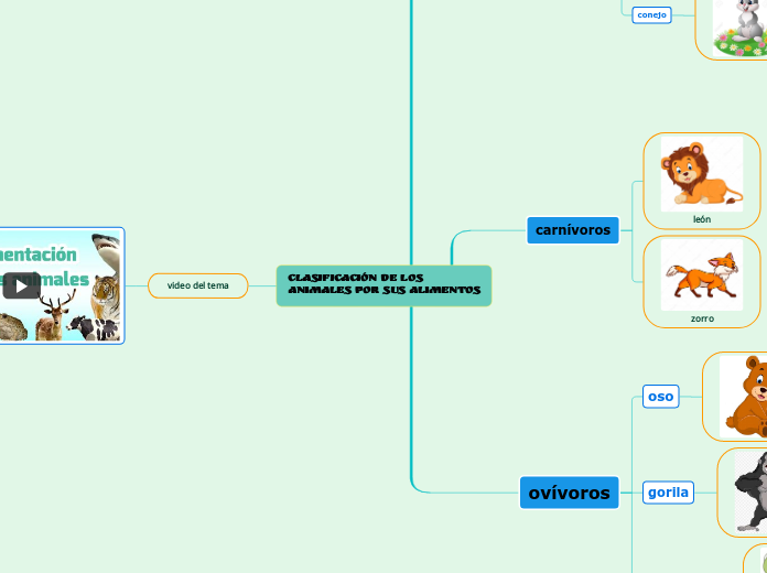 clasificación de los animales por sus alimentos