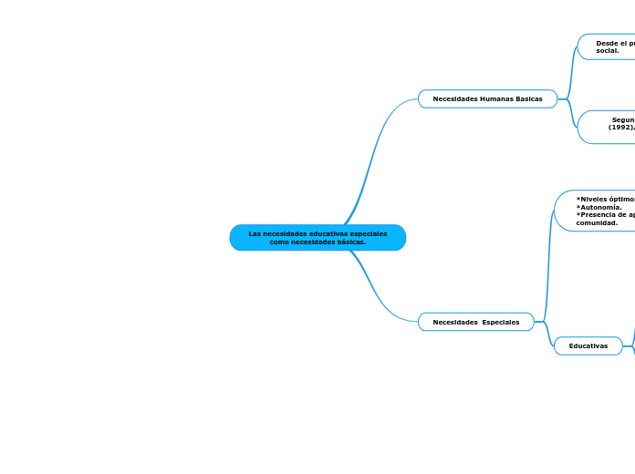 Las necesidades educativas especiales
como necesidades básicas.