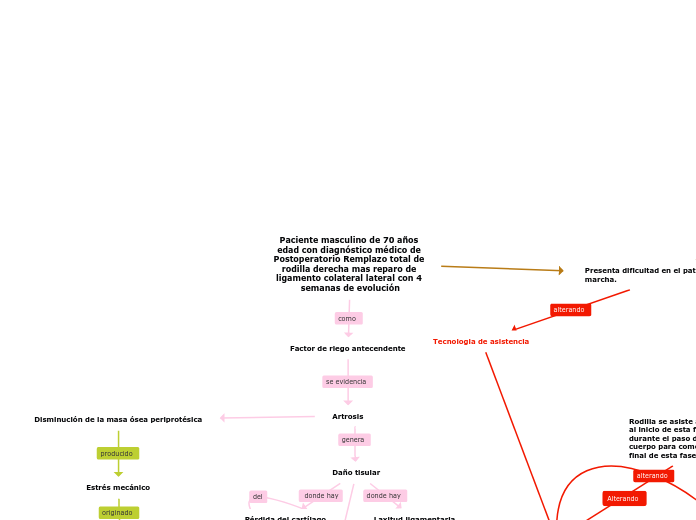 Paciente masculino de 70 años edad con diagnóstico médico de Postoperatorio Remplazo total de rodilla derecha mas reparo de ligamento colateral lateral con 4 semanas de evolución