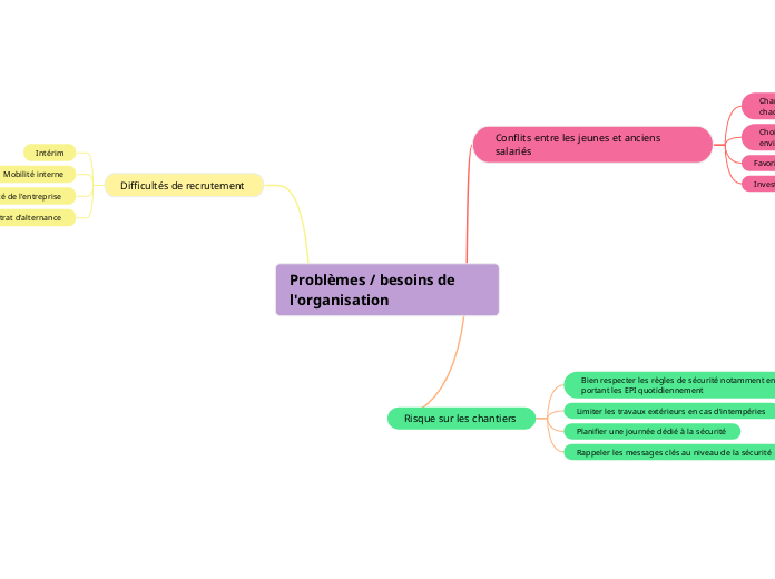 Problèmes / besoins de l'organisation 