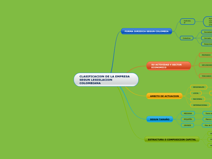 CLASIFICACION DE LA EMPRESA SEGUN LEGISLACION COLOMBIANA
