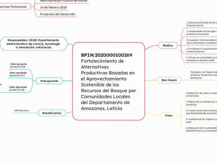 BPIN:2020000100269 Fortalecimiento de Alternativas Productivas Basadas en el Aprovechamiento Sostenible de los Recursos del Bosque por Comunidades Locales del Departamento de Amazonas. Leticia