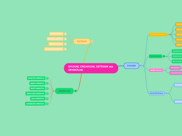 EHUNAK, ORGANOAK, SISTEMAK eta APARATUAK