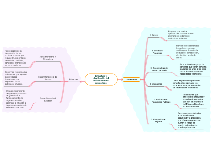 Estructura y clasificación del sector financiero ecuatoriano.