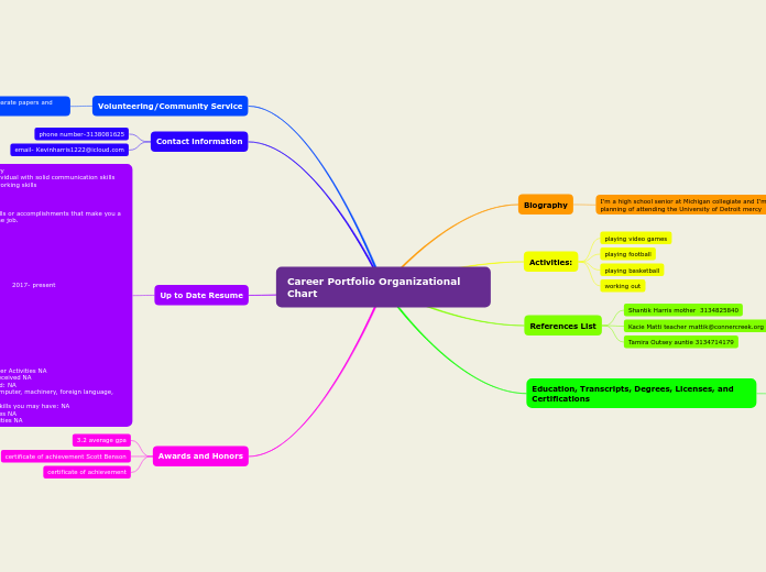 Career Portfolio Organizational Chart