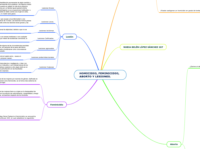 HOMICIDIO, FEMINICIDIO, ABORTO Y LESIONES.