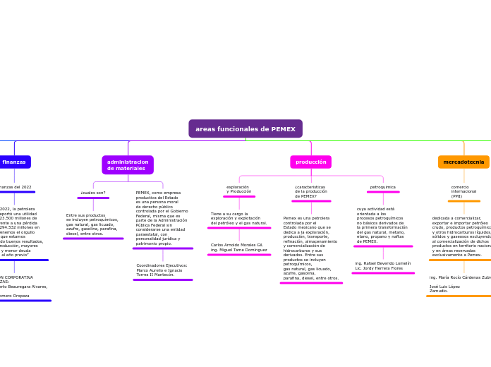 areas funcionales de PEMEX