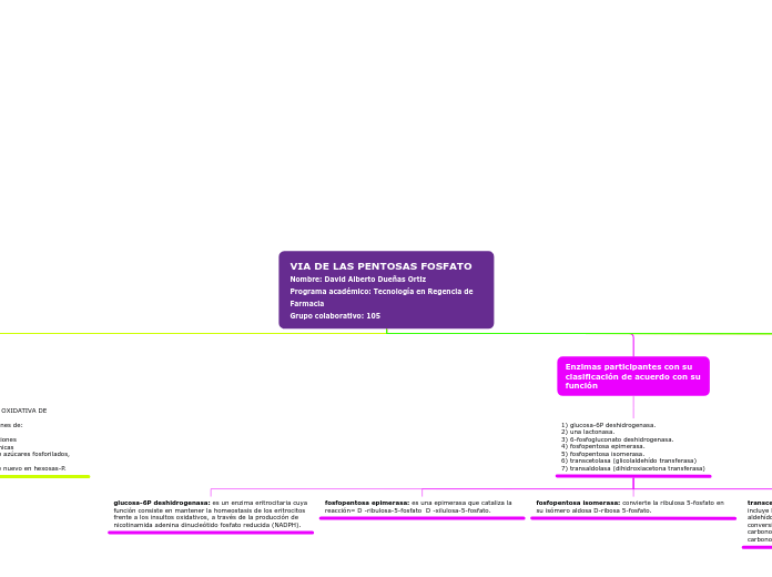VIA DE LAS PENTOSAS FOSFATO Nombre: David Alberto Dueñas Ortiz            Programa académico: Tecnología en Regencia de Farmacia                                                             Grupo colaborativo: 105