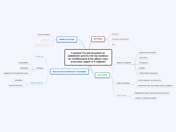Comment l'accueil du patient en ambulatoire peut-il avoir une incidence sur l'établissement d'une alliance entre la personne soignée et le soignant