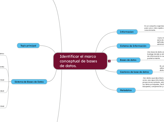 Identificar el marco conceptual de bases de datos.