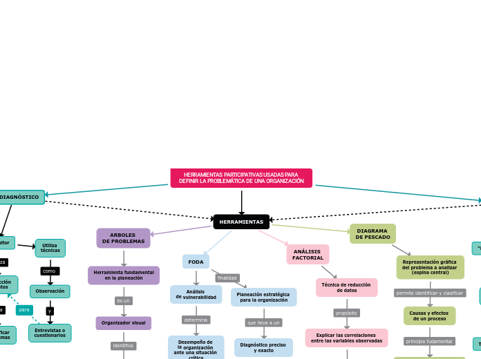 HERRAMIENTAS PARTICIPATIVAS USADAS PARA DEFINIR LA PROBLEMÁTICA DE UNA ORGANIZACIÓN