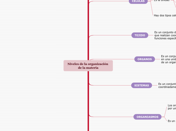 Niveles de la organización de la materia