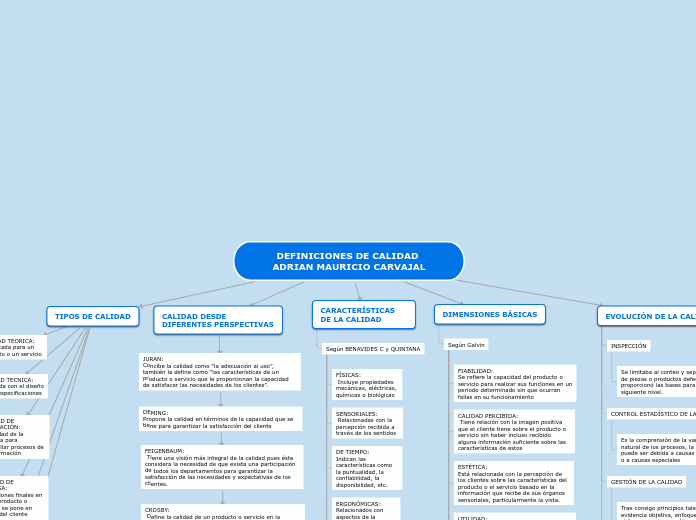 MAPA MENTAL DE DEFINICIONES DE CALIDAD