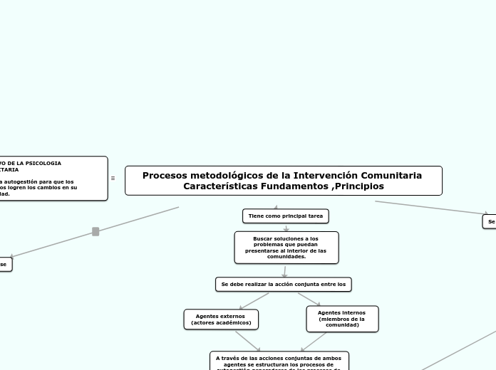 Procesos metodológicos de la Intervención Comunitaria Características Fundamentos ,Principios